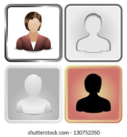 Vector set of four User Icon of women.