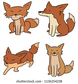 vector set of fox