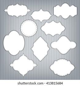 Vector set of frame with design, place for text