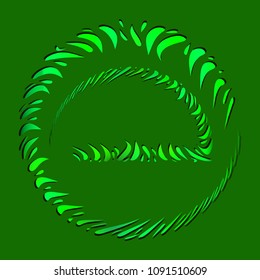 Vector set of frames from grass and foliage in ethnic style on a green background. To highlight text or a sign.
