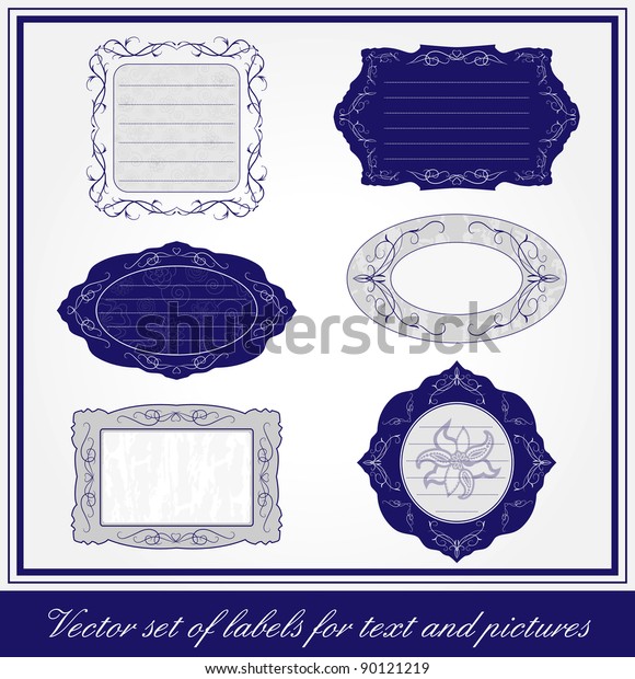Vector set of frames and labels for design\
and scrapbooking