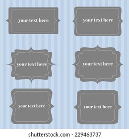 vector set of frames and labels. vignette with space for your text. 