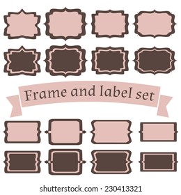vector set of frames and labels. vignette with space for your text. 