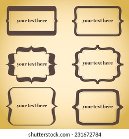 vector set of frames and labels. vignette with space for your text. 