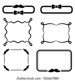 Vector set of frames with mustache