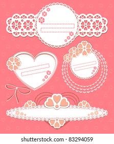 Vector set frames. Scrap template with blank space for your photos or text