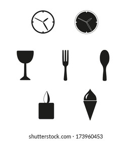 Vector set free black and white icons, style flat