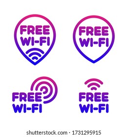 Vector set of Free Wi-fi icons