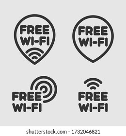 Vector set of Free Wi-fi icons