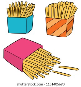 vector set of french fries