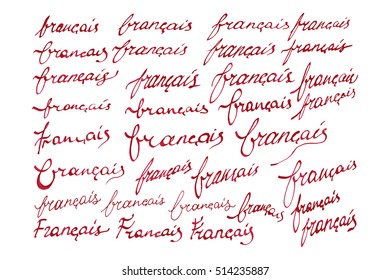 Vector set of french gradient lettering in french language