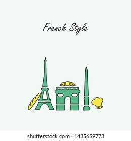 Vector set in French style