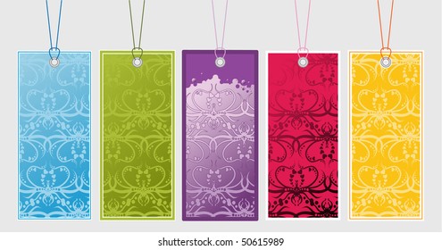 vector set of fresh color ornamental tags