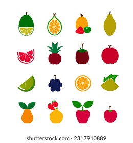 vector set of fresh fruit icon