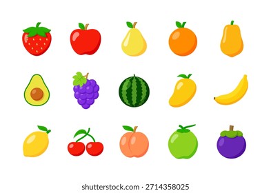 Vector conjunto de frutas frescas