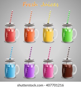 Vector Set Fresh Isolated Juices 