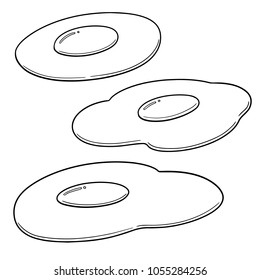 vector set of fried egg