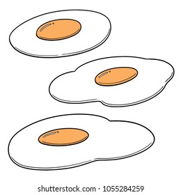 vector set of fried egg