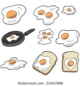 vector set of fried egg