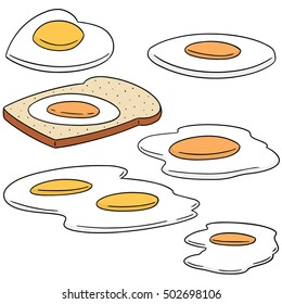 vector set of fried egg