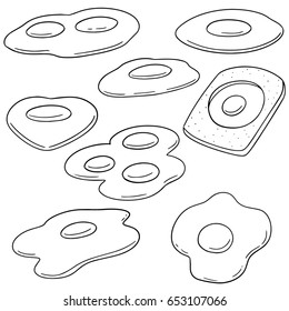 vector set of fried egg