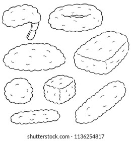 vector set of fried food