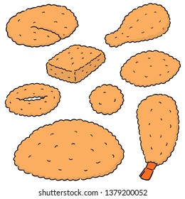 vector set of fried food