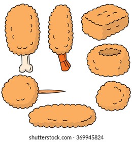vector set of fried food