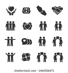 Vector set of friendship and love icons.