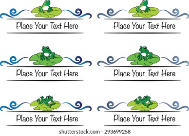 vector set: frog with calligraphic design elements and page decoration