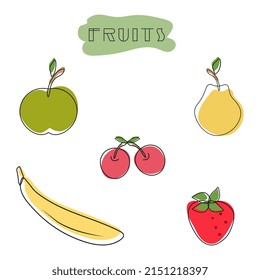Vector set of fruit icons.