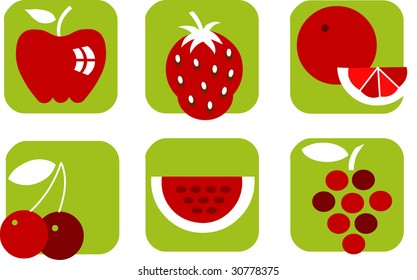 vector set of fruit icons