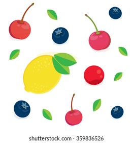vector set of fruit sweet illustration collection of icons isolated 