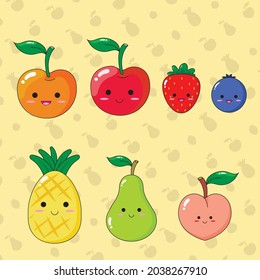 Conjunto vectorial de frutas 1