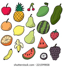 vector set of fruits