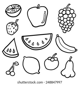 vector set of fruits