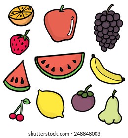 vector set of fruits