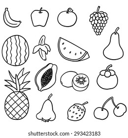 vector set of fruits
