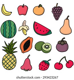 vector set of fruits