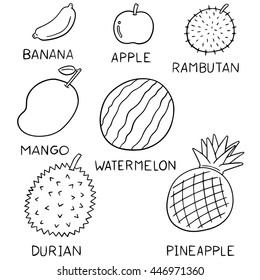 vector set of fruits