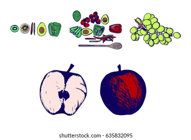 Vector set of fruits