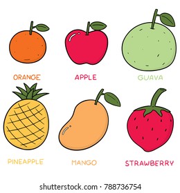 vector set of fruits