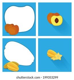 Vector Set Of Fruits With Space For Text