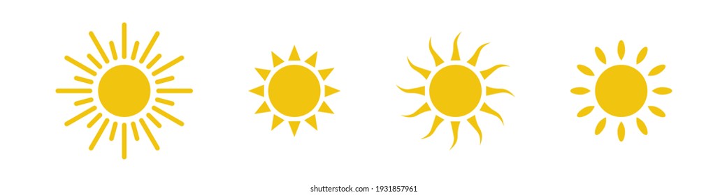 vector set of full four suns on a white background