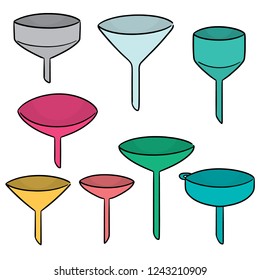 vector set of funnels