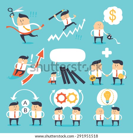 Vector set - funny business people