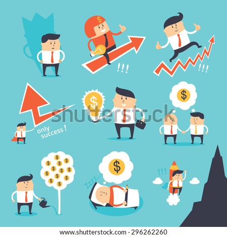 Vector set - funny business people