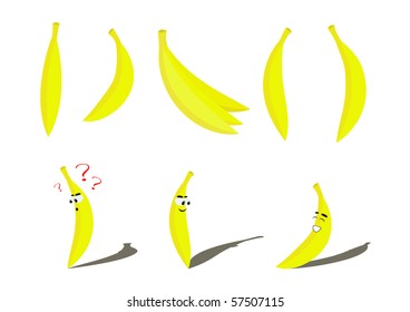 vector set of funny cartoon bananas