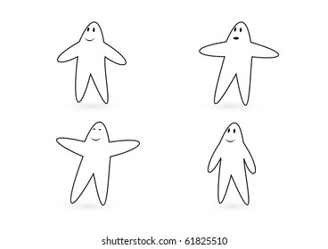 Vector set of funny cartoon characters