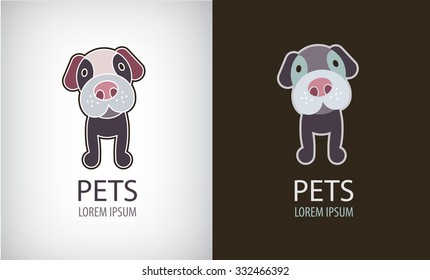 Vector set of funny cartoon dog logo, icon, illustartion. Cute puppy badge